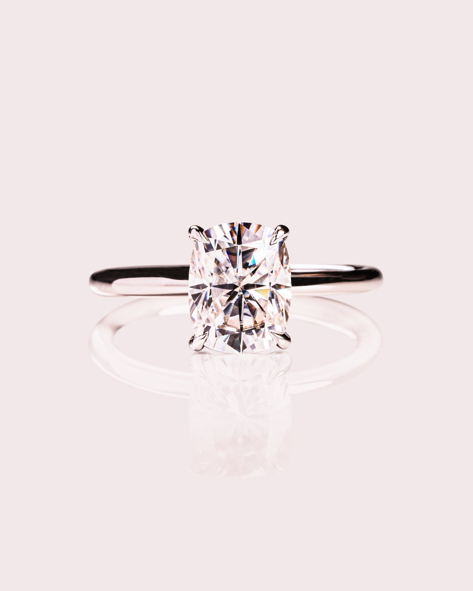 Cushion Hidden Halo Lab Grown Diamond Engagement Ring