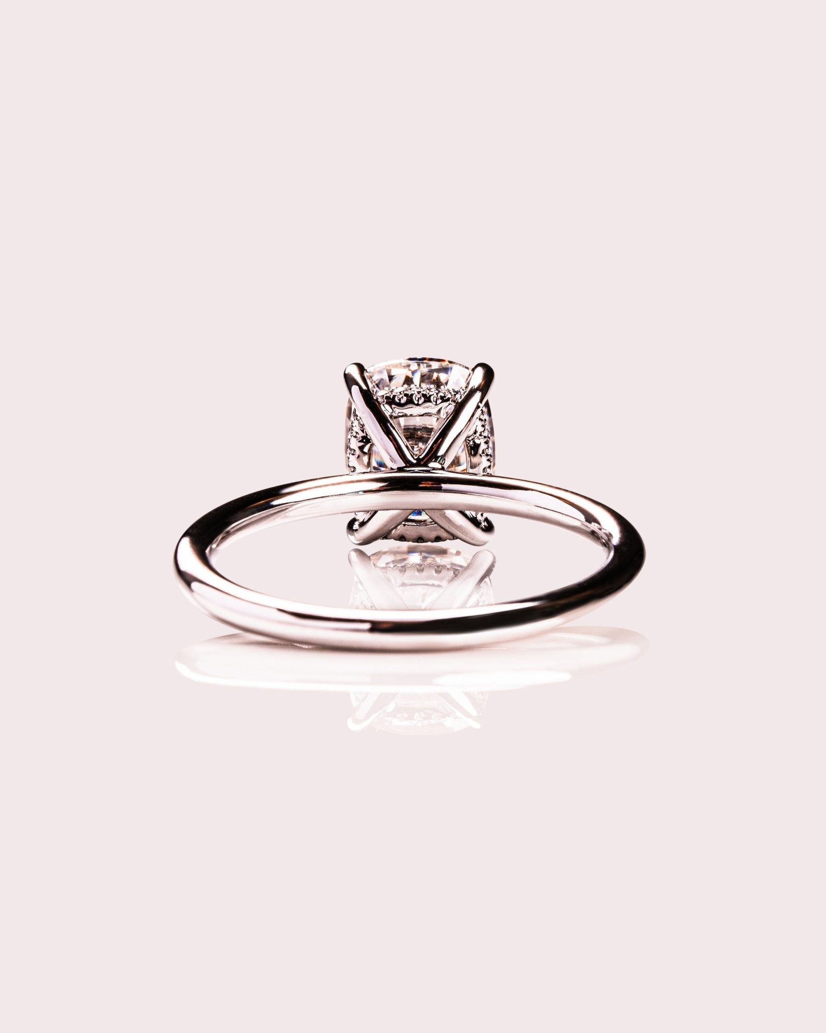 Cushion Hidden Halo Lab Grown Diamond Engagement Ring