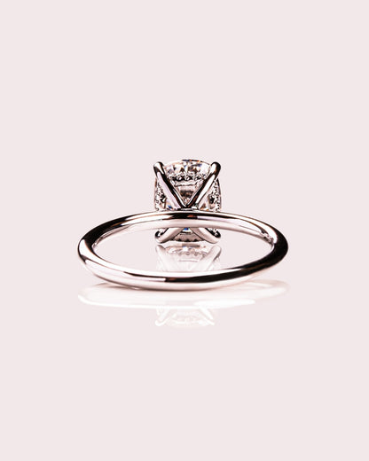 Cushion Hidden Halo Lab Grown Diamond Engagement Ring