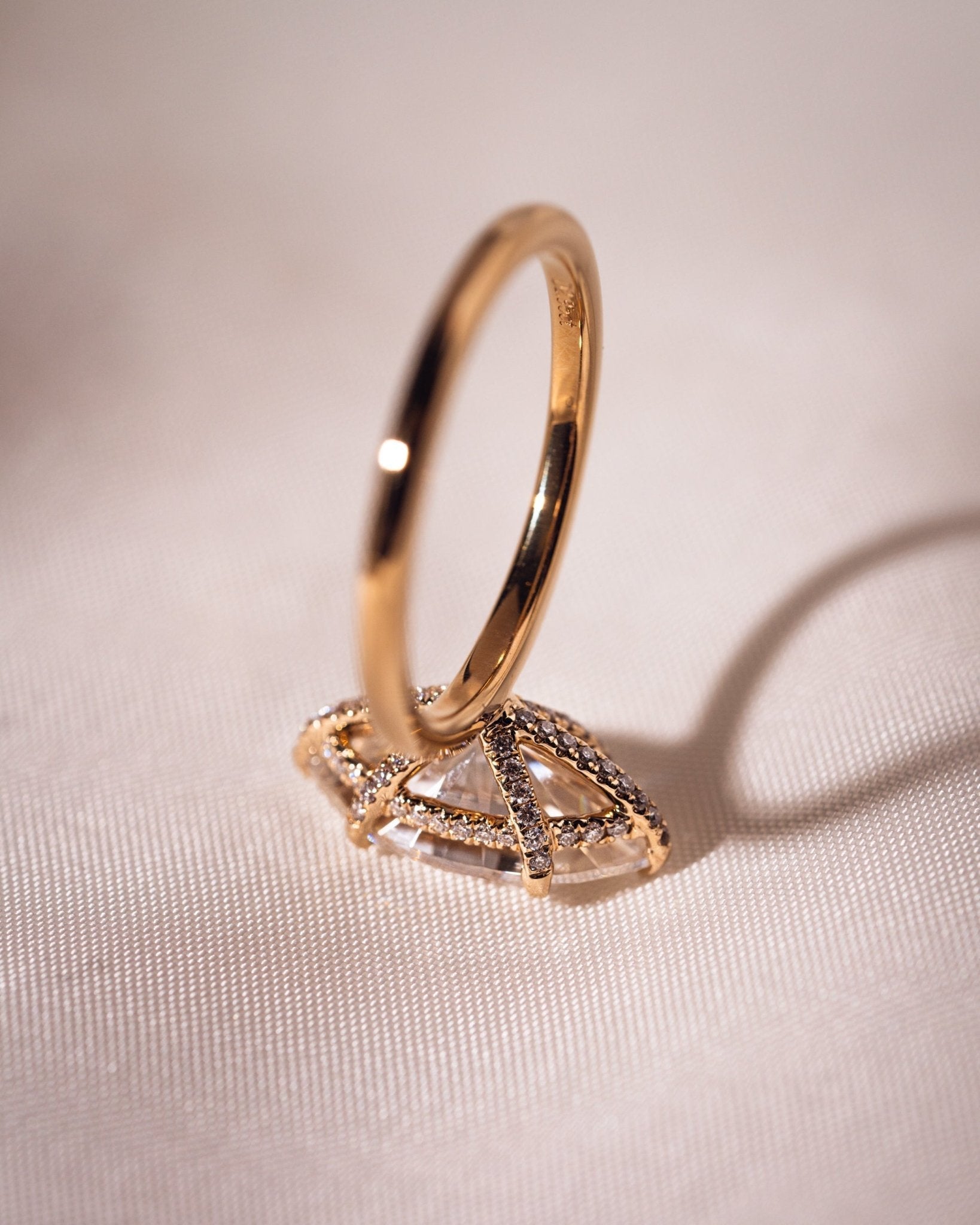 Cushion Hidden Halo Lab Grown Diamond Engagement Ring