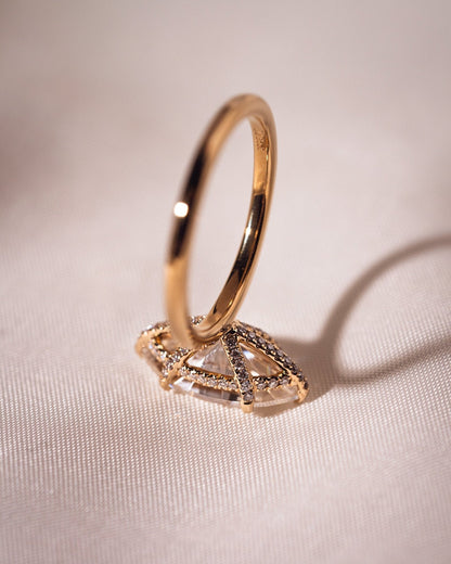 Cushion Hidden Halo Lab Grown Diamond Engagement Ring