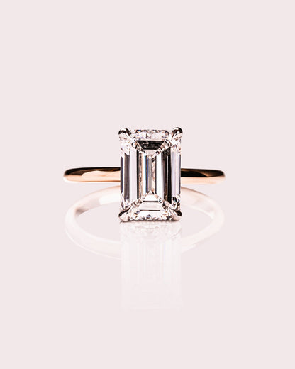 Cushion Hidden Halo Lab Grown Diamond Engagement Ring