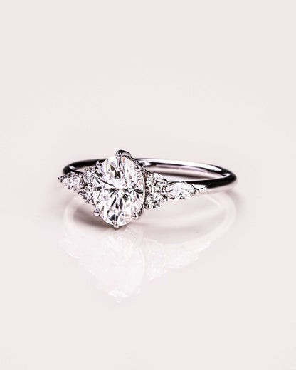 Cushion Hidden Halo Lab Grown Diamond Engagement Ring