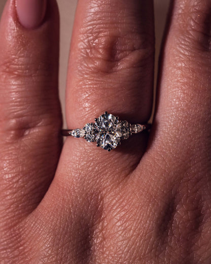 Cushion Hidden Halo Lab Grown Diamond Engagement Ring