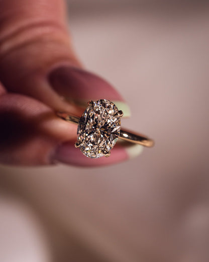 Cushion Hidden Halo Lab Grown Diamond Engagement Ring