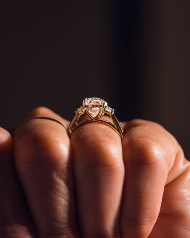 Cushion Hidden Halo Lab Grown Diamond Engagement Ring