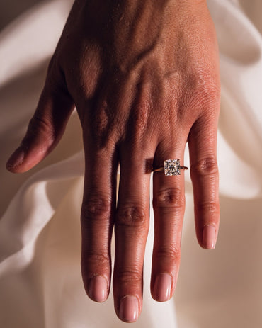 Cushion Hidden Halo Lab Grown Diamond Engagement Ring