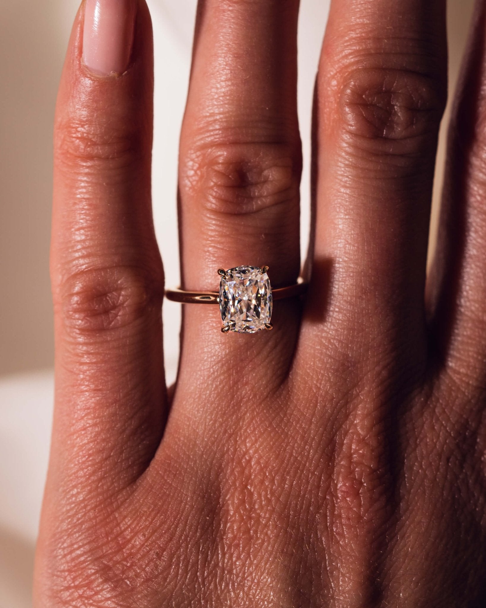 Cushion Hidden Halo Lab Grown Diamond Engagement Ring