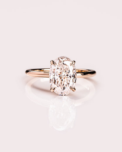 Cushion Hidden Halo Lab Grown Diamond Engagement Ring