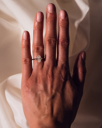 Cushion Hidden Halo Lab Grown Diamond Engagement Ring