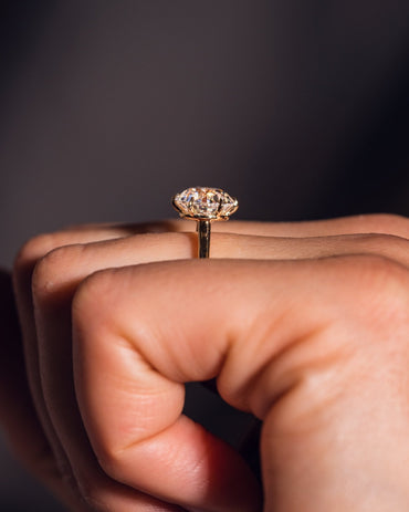 Cushion Hidden Halo Lab Grown Diamond Engagement Ring