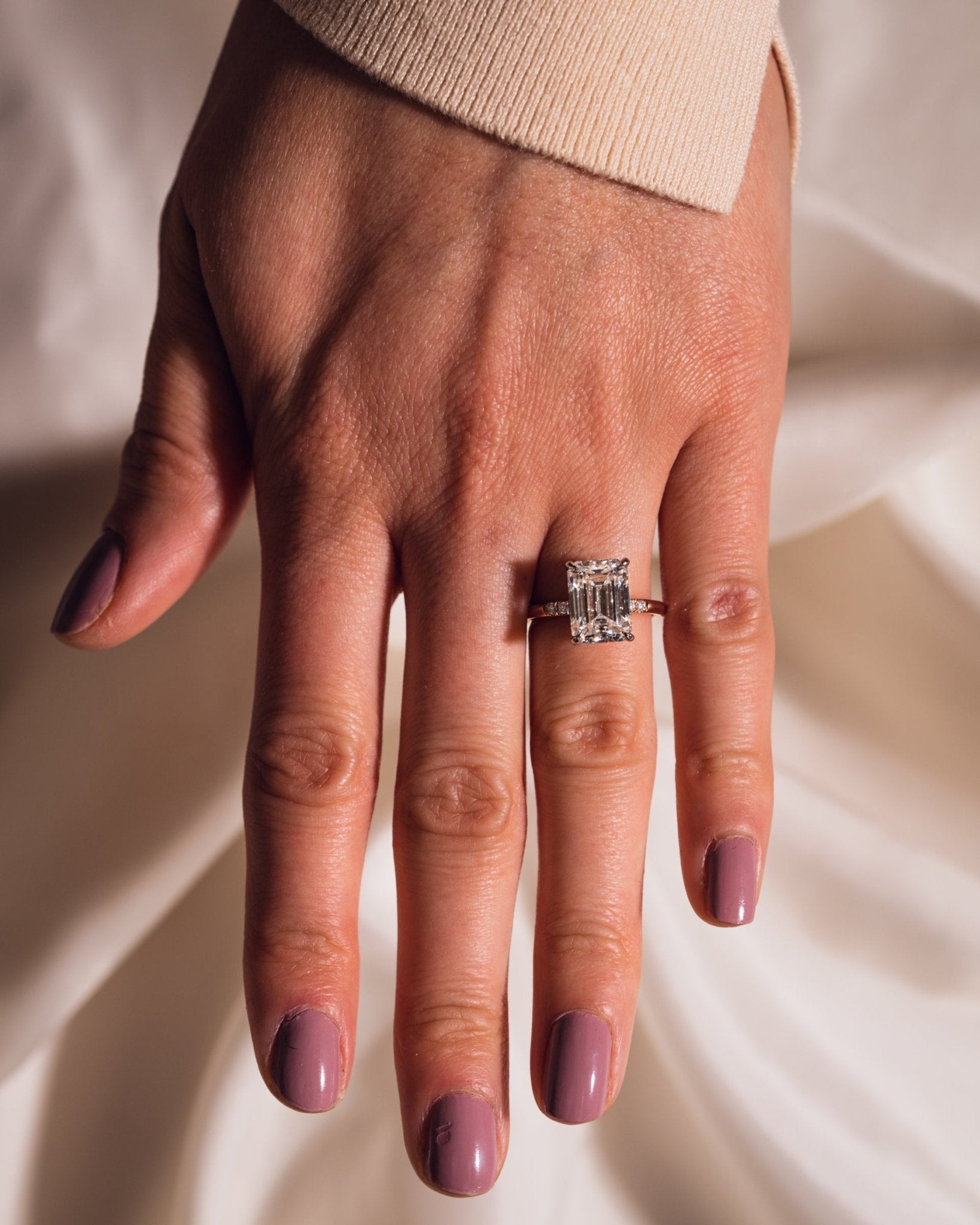 Cushion Hidden Halo Lab Grown Diamond Engagement Ring