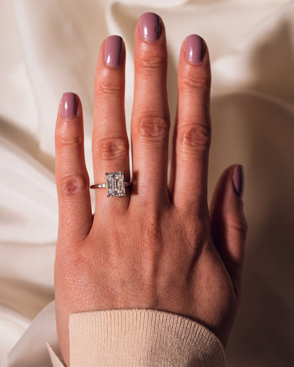 Cushion Hidden Halo Lab Grown Diamond Engagement Ring