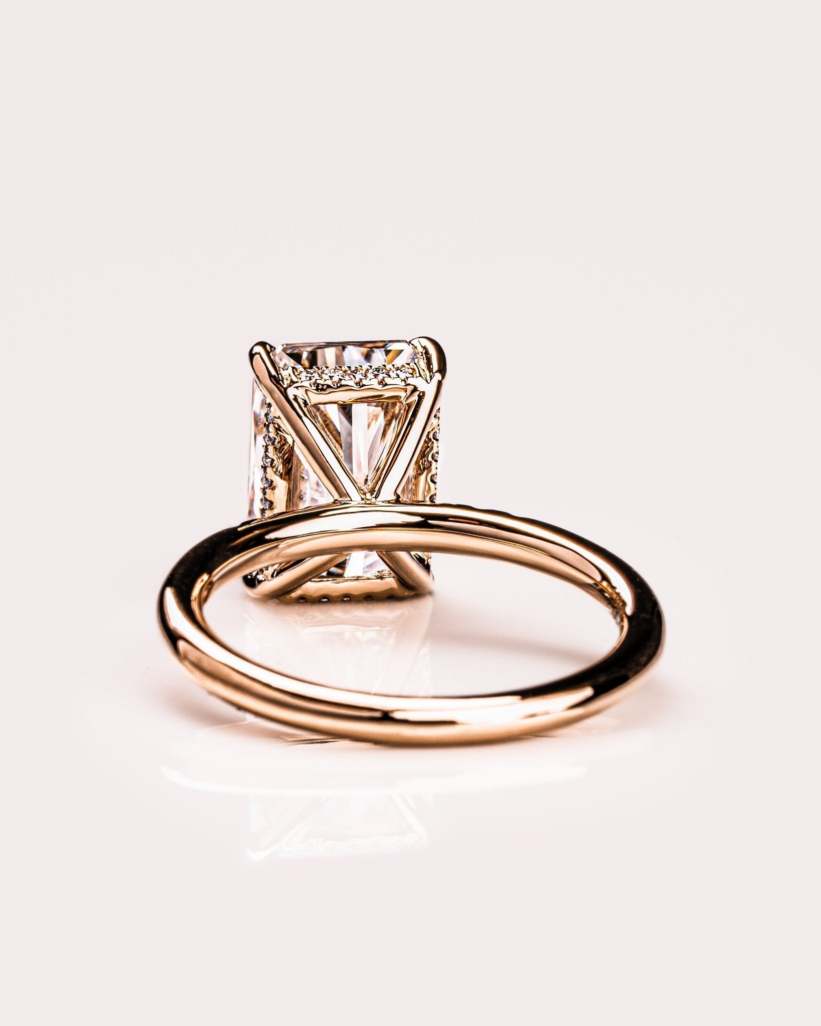 Cushion Hidden Halo Lab Grown Diamond Engagement Ring