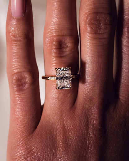 Cushion Hidden Halo Lab Grown Diamond Engagement Ring