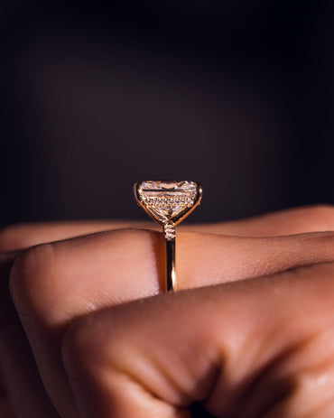 Cushion Hidden Halo Lab Grown Diamond Engagement Ring