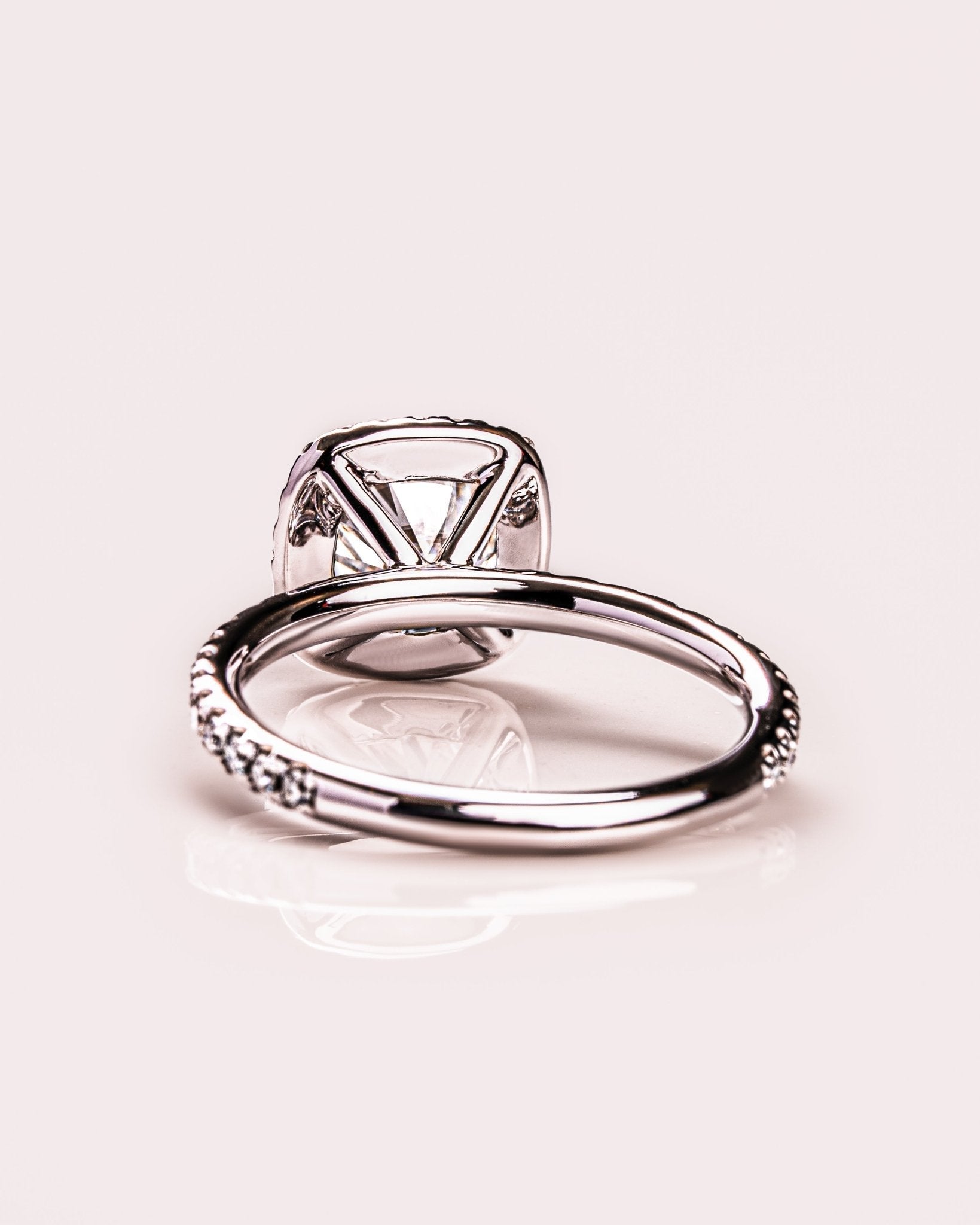Cushion Hidden Halo Lab Grown Diamond Engagement Ring