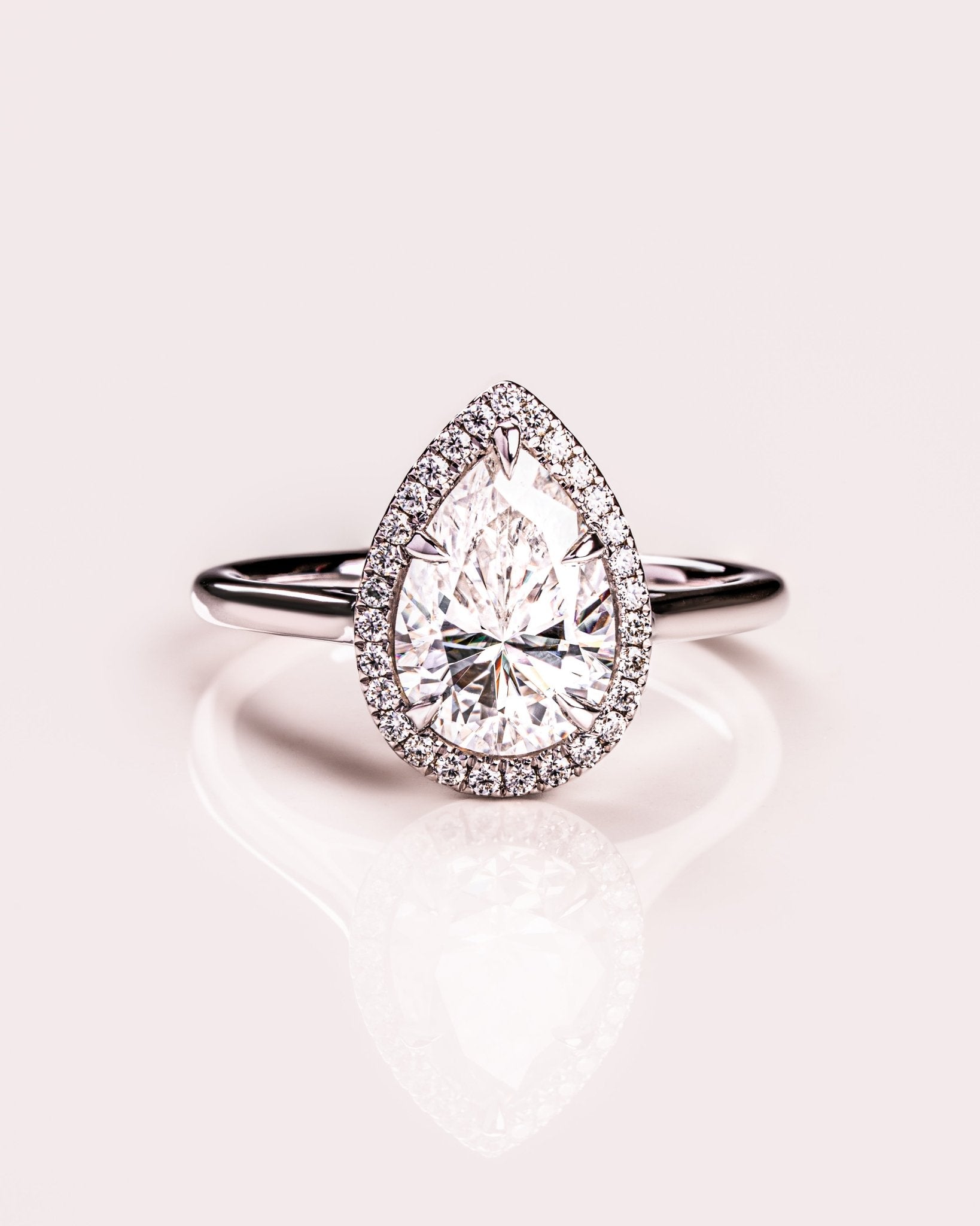 Cushion Hidden Halo Lab Grown Diamond Engagement Ring