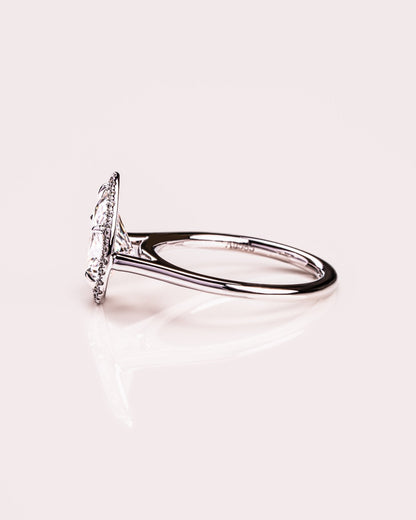 Cushion Hidden Halo Lab Grown Diamond Engagement Ring
