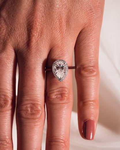Cushion Hidden Halo Lab Grown Diamond Engagement Ring