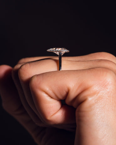 Cushion Hidden Halo Lab Grown Diamond Engagement Ring
