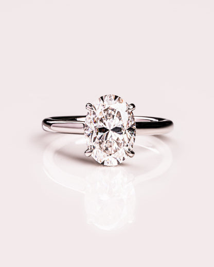 Cushion Hidden Halo Lab Grown Diamond Engagement Ring