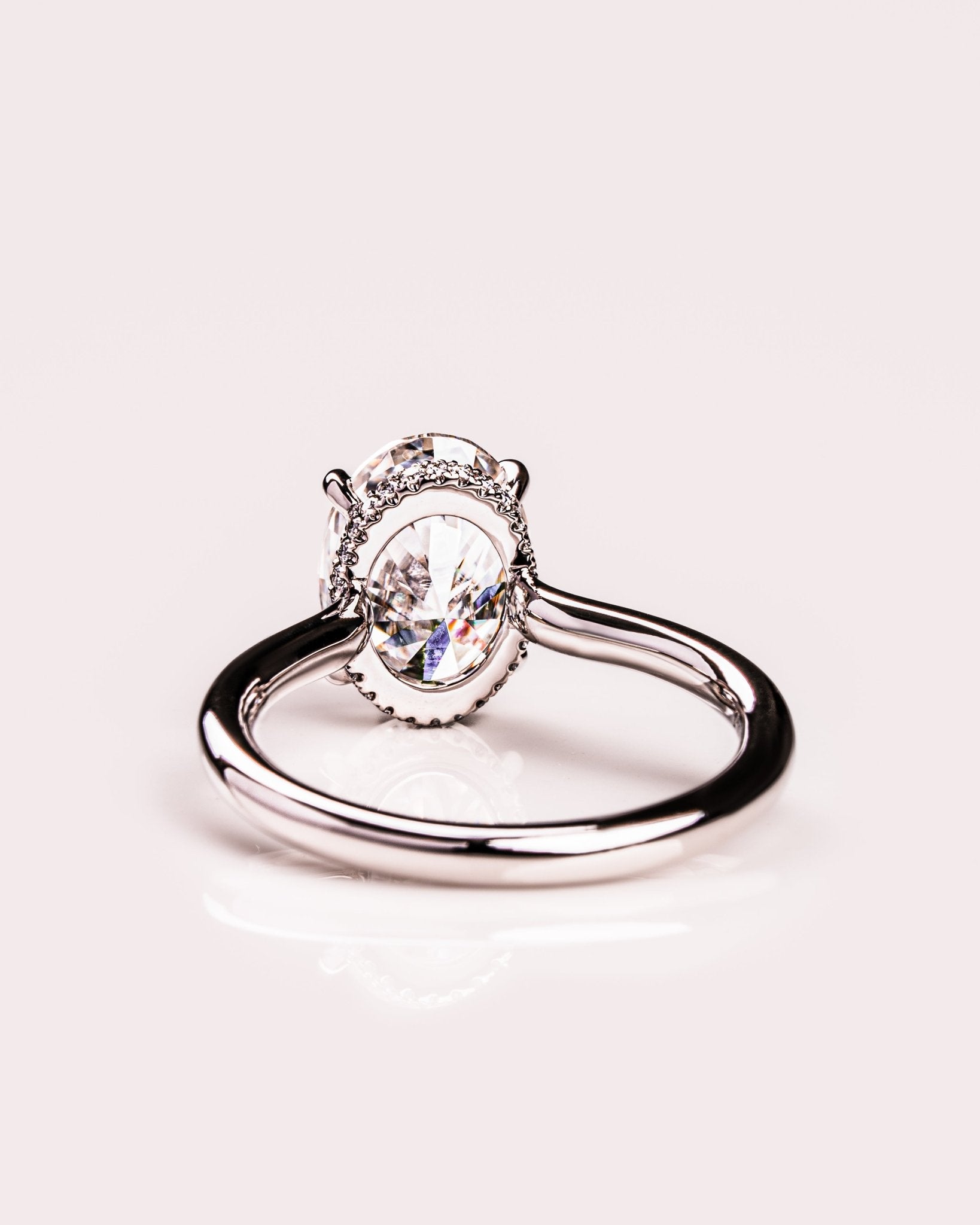 Cushion Hidden Halo Lab Grown Diamond Engagement Ring