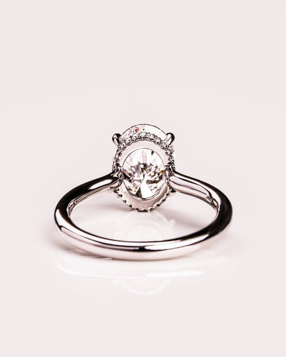 Cushion Hidden Halo Lab Grown Diamond Engagement Ring
