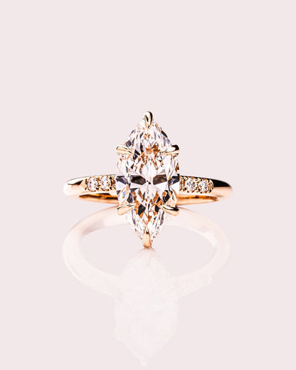 Cushion Hidden Halo Lab Grown Diamond Engagement Ring