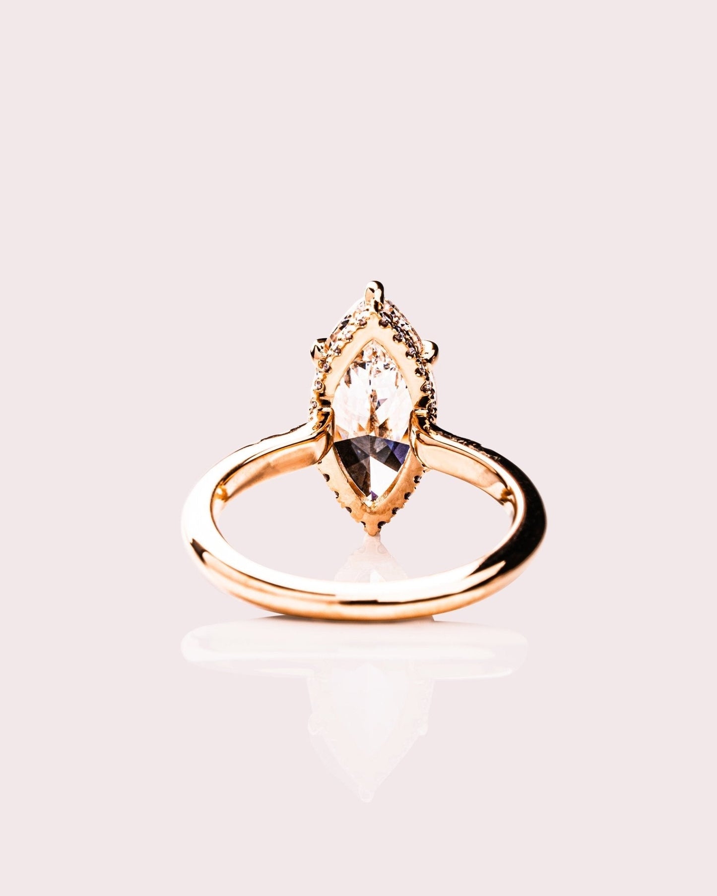 Cushion Hidden Halo Lab Grown Diamond Engagement Ring