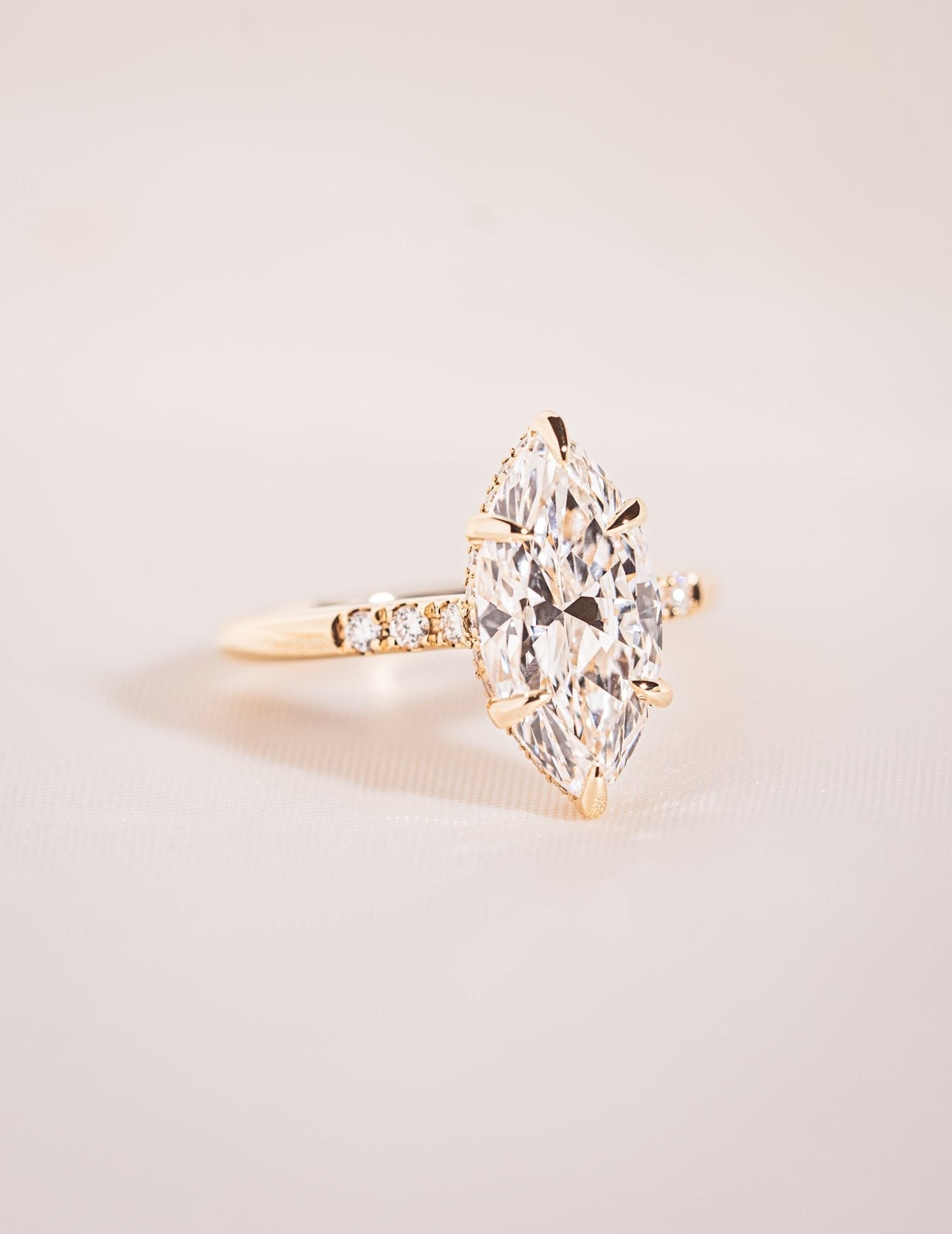 Cushion Hidden Halo Lab Grown Diamond Engagement Ring