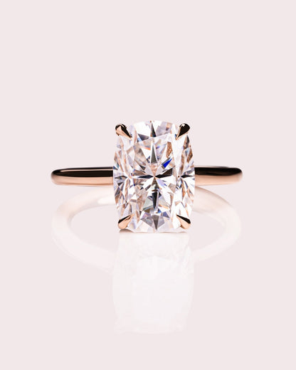 Cushion Hidden Halo Lab Grown Diamond Engagement Ring