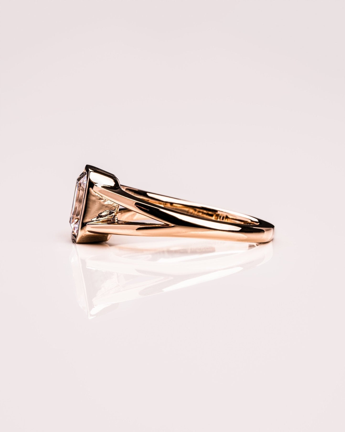 Cushion Hidden Halo Lab Grown Diamond Engagement Ring