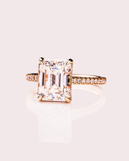 Cushion Hidden Halo Lab Grown Diamond Engagement Ring