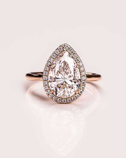 Cushion Hidden Halo Lab Grown Diamond Engagement Ring