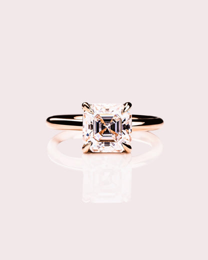 Cushion Hidden Halo Lab Grown Diamond Engagement Ring