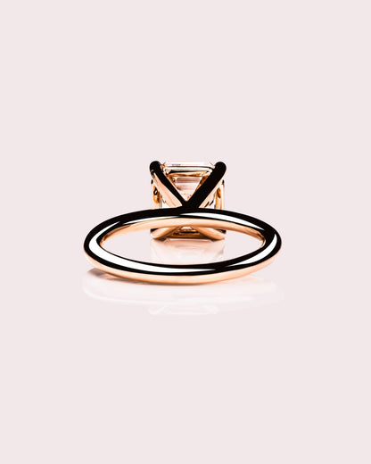 Cushion Hidden Halo Lab Grown Diamond Engagement Ring