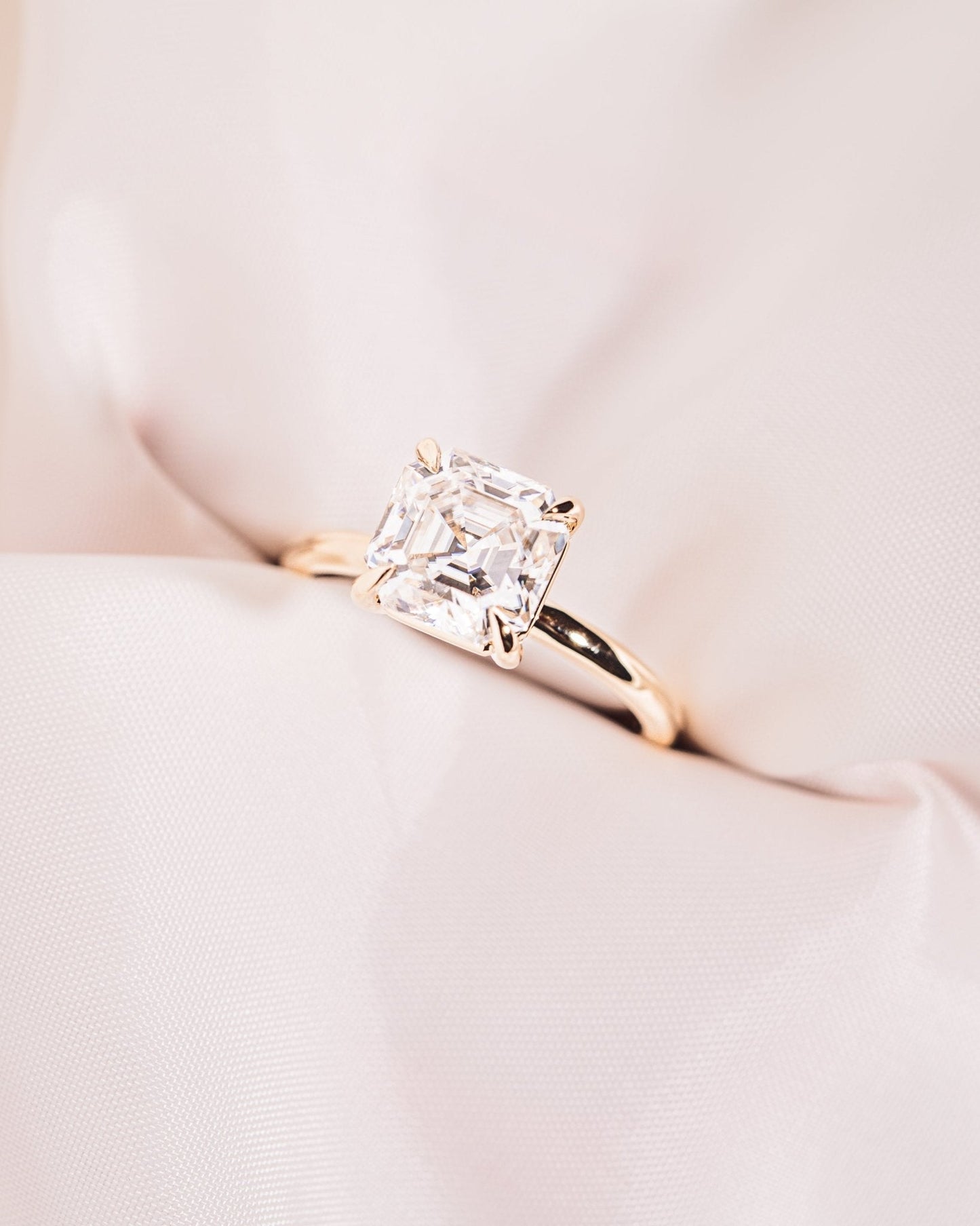 Cushion Hidden Halo Lab Grown Diamond Engagement Ring