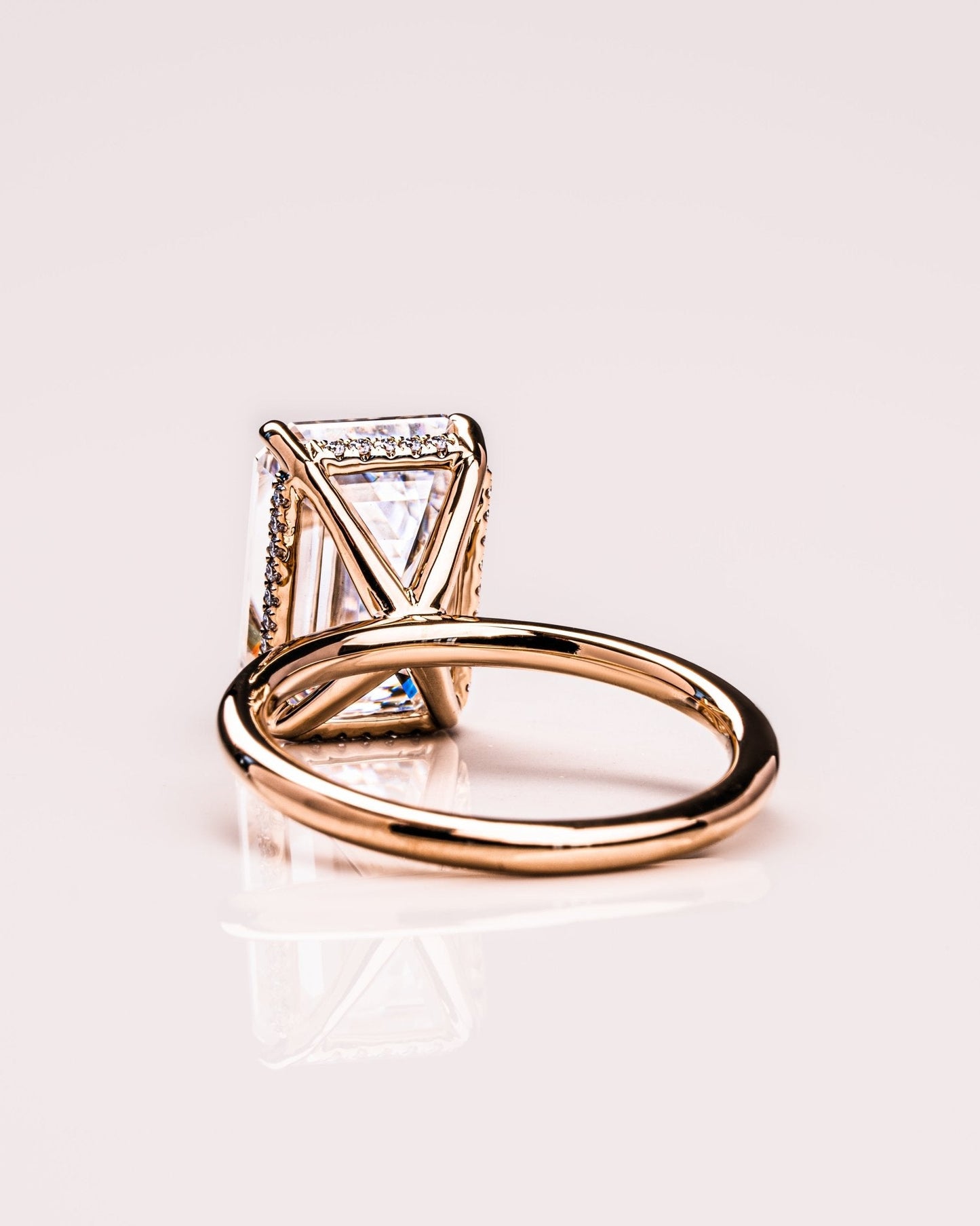 Cushion Hidden Halo Lab Grown Diamond Engagement Ring
