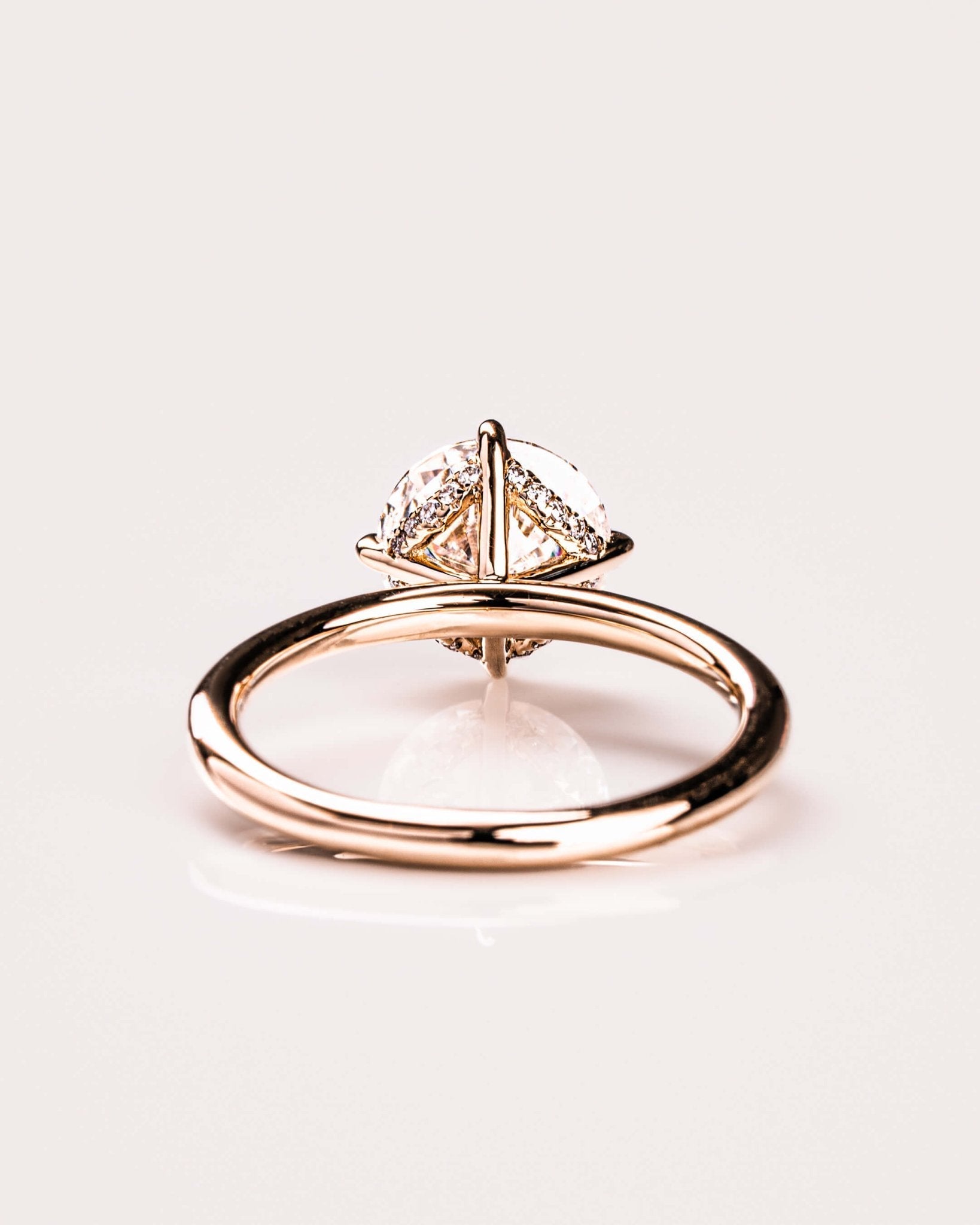 Cushion Hidden Halo Lab Grown Diamond Engagement Ring