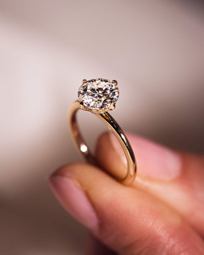 Cushion Hidden Halo Lab Grown Diamond Engagement Ring