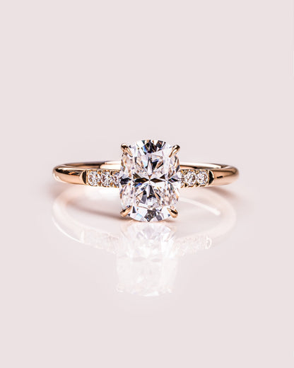 Cushion Hidden Halo Lab Grown Diamond Engagement Ring