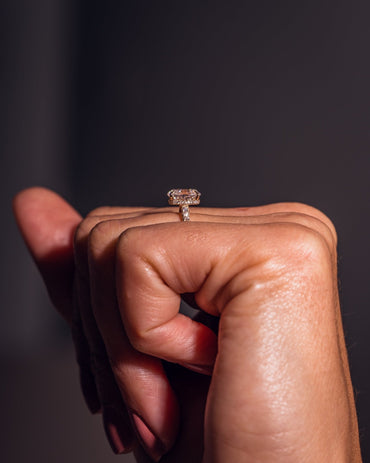 Cushion Hidden Halo Lab Grown Diamond Engagement Ring