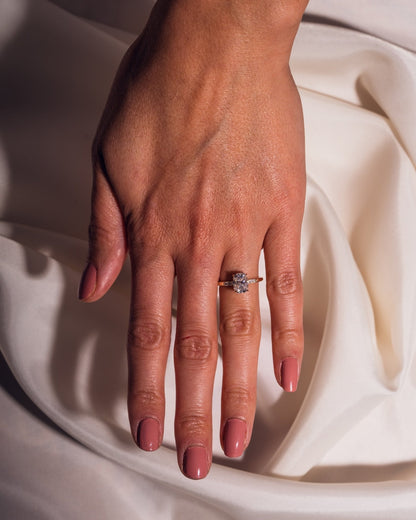 Cushion Hidden Halo Lab Grown Diamond Engagement Ring