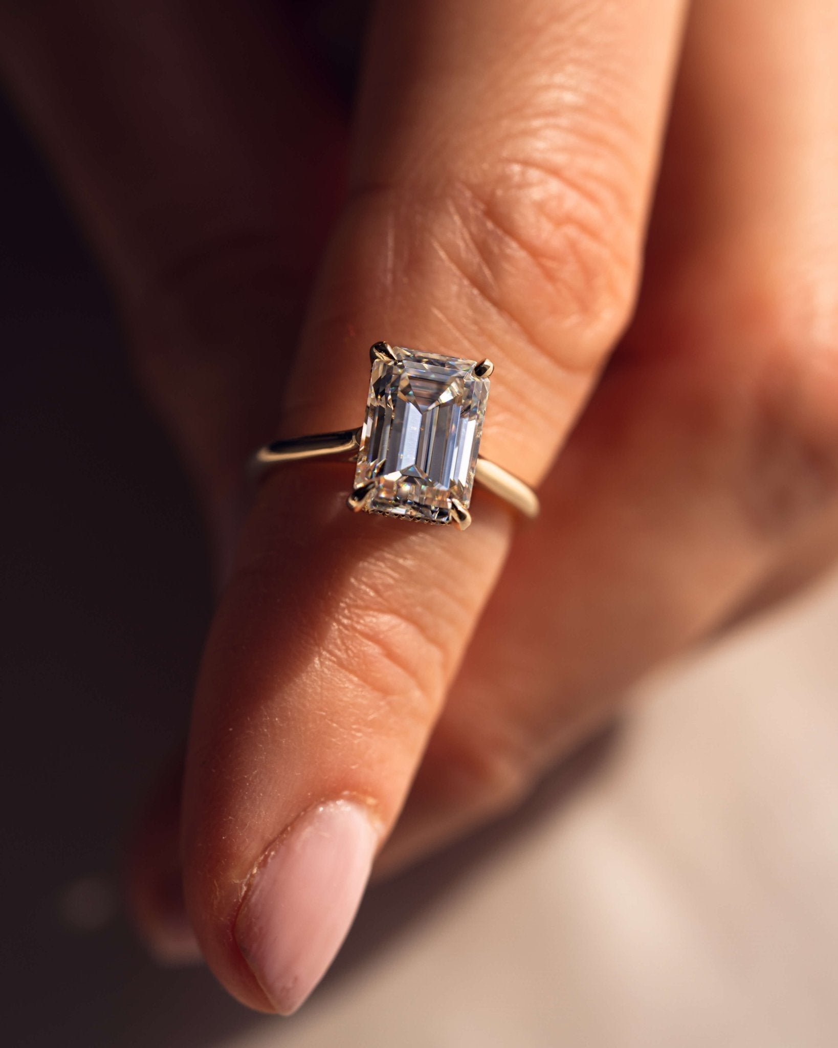 Cushion Hidden Halo Lab Grown Diamond Engagement Ring