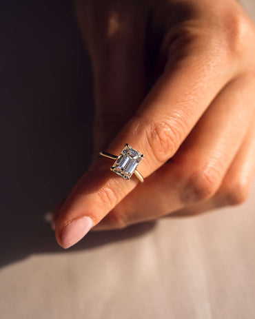 Cushion Hidden Halo Lab Grown Diamond Engagement Ring