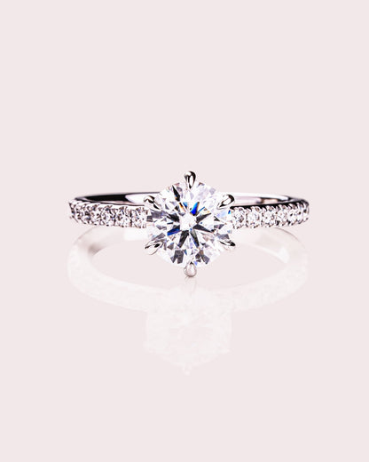 Cushion Hidden Halo Lab Grown Diamond Engagement Ring