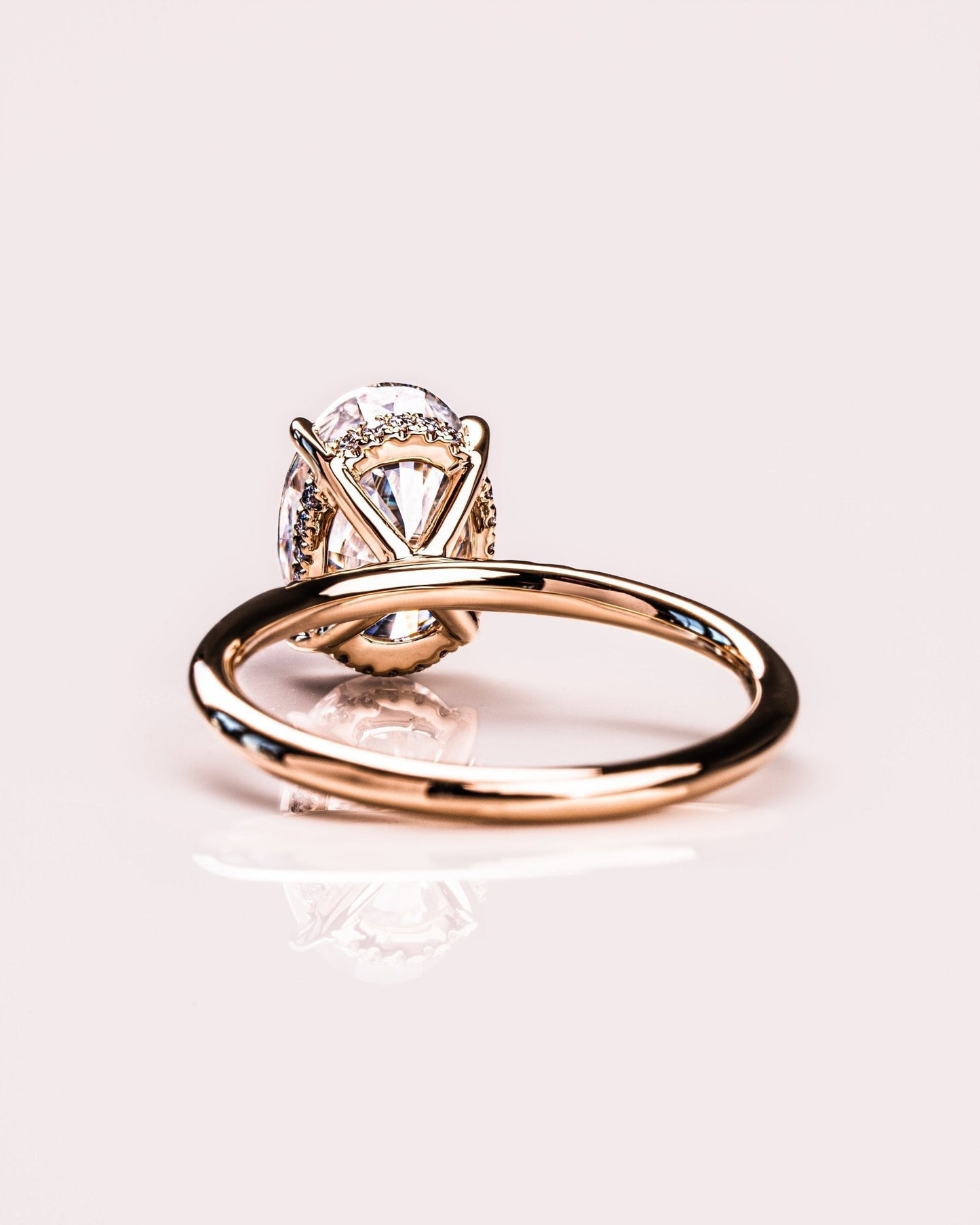 Cushion Hidden Halo Lab Grown Diamond Engagement Ring