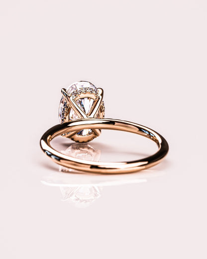 Cushion Hidden Halo Lab Grown Diamond Engagement Ring