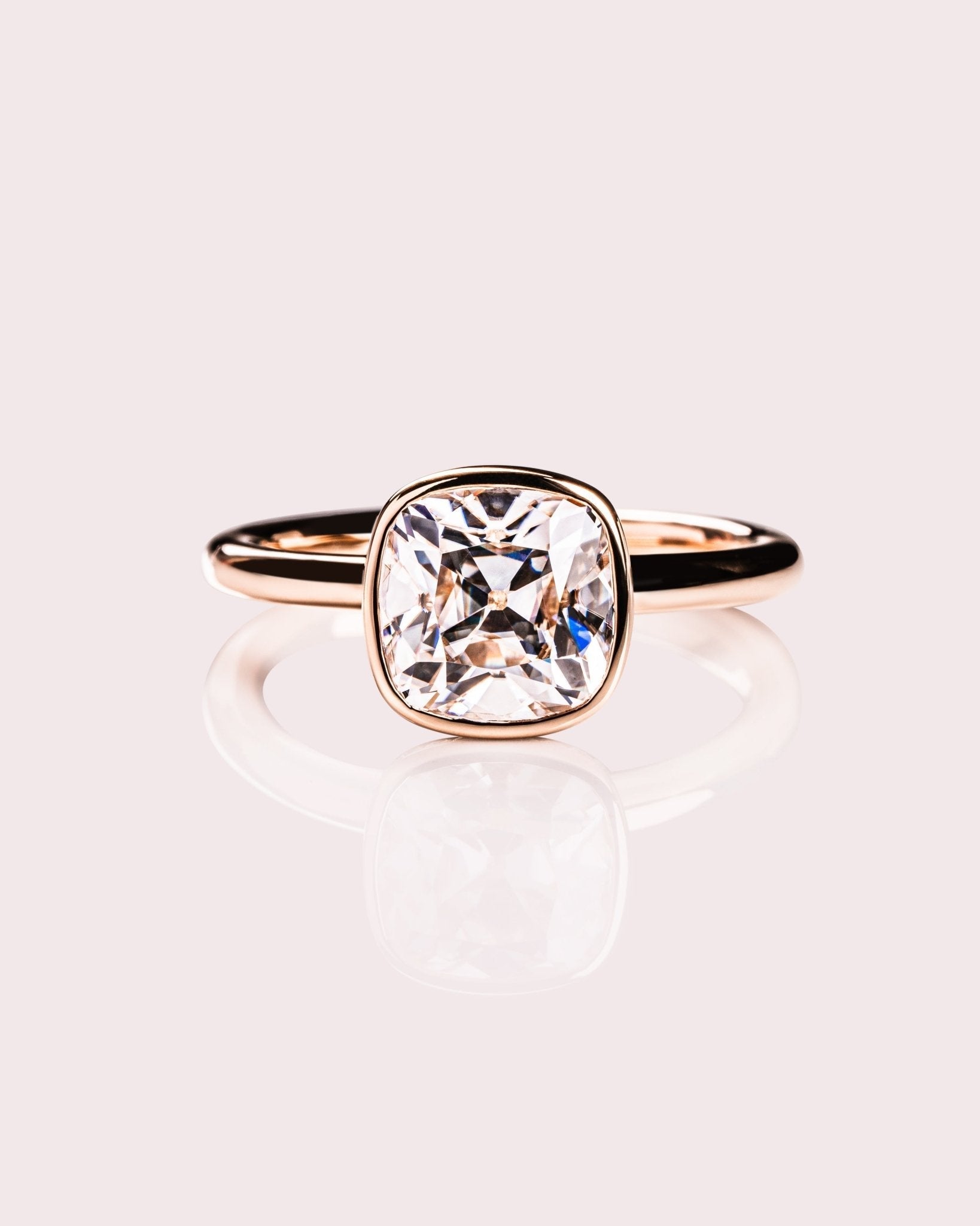 Cushion Hidden Halo Lab Grown Diamond Engagement Ring